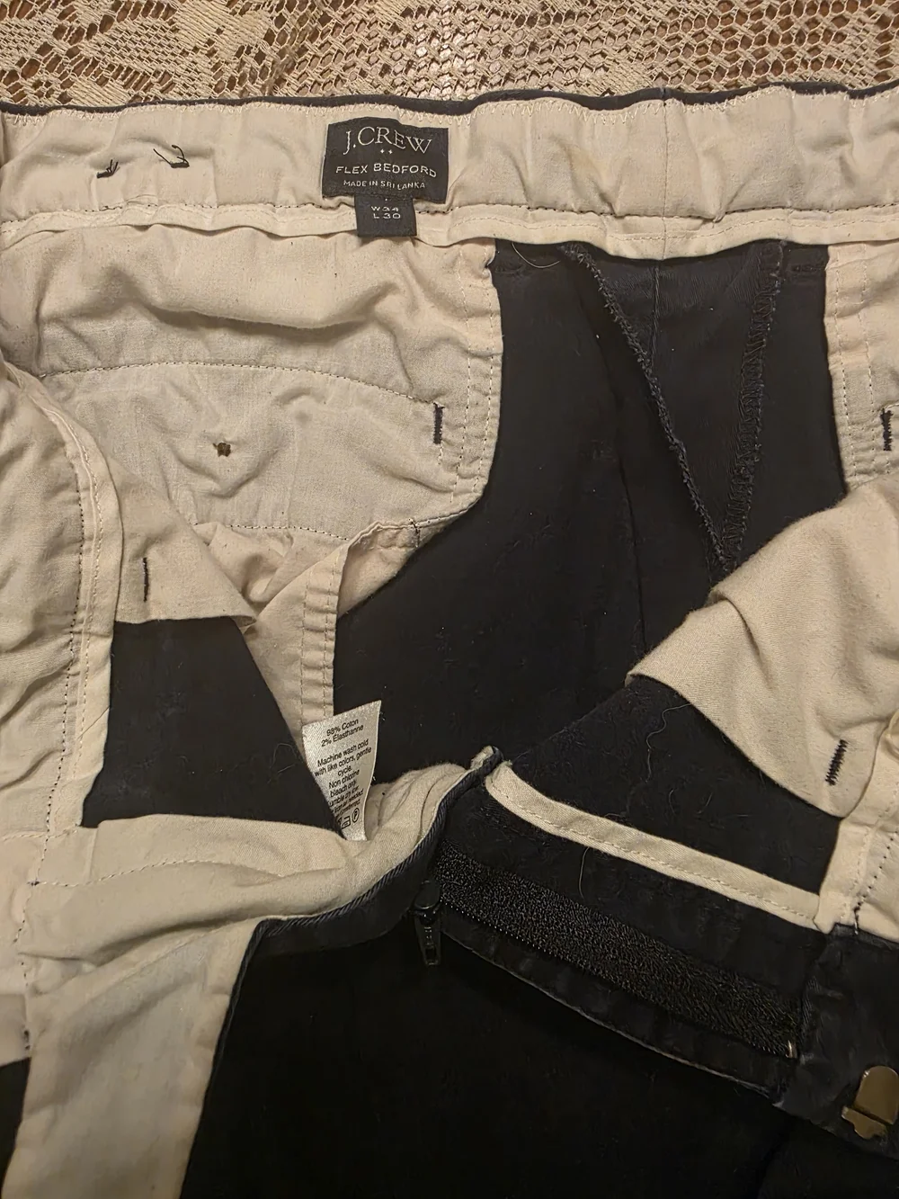 J. Crew Flex Bedford Chinos in Beige with Black Label